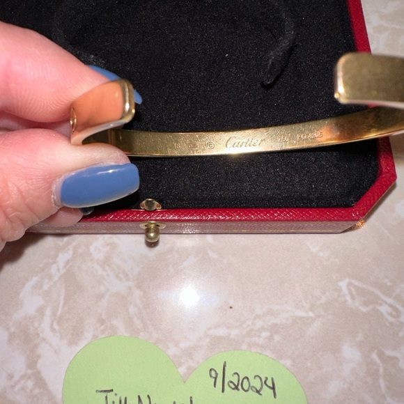 Cartier cuff LOVE bracelet yellow gold size 18 - Picture 4 of 12